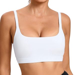 RUNNING GIRL Sports Bras for Women,Square Neck Sports Bra Medium Support Yoga Bra Workout Crop Top with Removable Cups