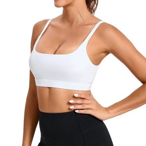 RUNNING GIRL Sports Bras for Women,Square Neck Sports Bra Medium Support Yoga Bra Workout Crop Top with Removable Cups