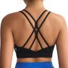 RUNNING GIRL Sports Bras for Women,Strappy Crisscross Back Padded Low Impact Running Sports Bra with Removable Cups