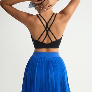 RUNNING GIRL Sports Bras for Women,Strappy Crisscross Back Padded Low Impact Running Sports Bra with Removable Cups