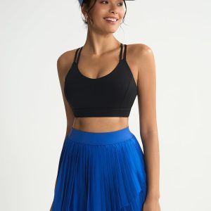 RUNNING GIRL Sports Bras for Women,Strappy Crisscross Back Padded Low Impact Running Sports Bra with Removable Cups