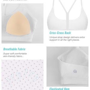 RUNNING GIRL Sports Bras for Women,Y-Back Medium Support Workout Sports Bra Padded Racerback Supportive Bras Push up