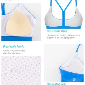 RUNNING GIRL Sports Bras for Women,Y-Back Medium Support Workout Sports Bra Padded Racerback Supportive Bras Push up