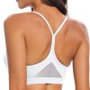 RUNNING GIRL Y-Back Sports Bras for Women, Medium Impact Wirefree Padded Bra Workout Crop Top Longline Sports Bra Push up