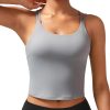 RUNNING GIRL Yoga Tank Tops for Women Built in Shelf Bra B/C Cups Strappy Back Activewear Workout Compression Tops