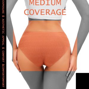 Seamless Underwear for Women No Show Cheeky Low Rise Bikini Jacquard Soft Ladies Panties Breathable Stretch Hipster 6 Pack