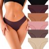 Seamless Underwear for Women Soft No Show Panties Sexy High Cut Invisible Hipster Silky Cheeky Ladies Bikini 6 Pack