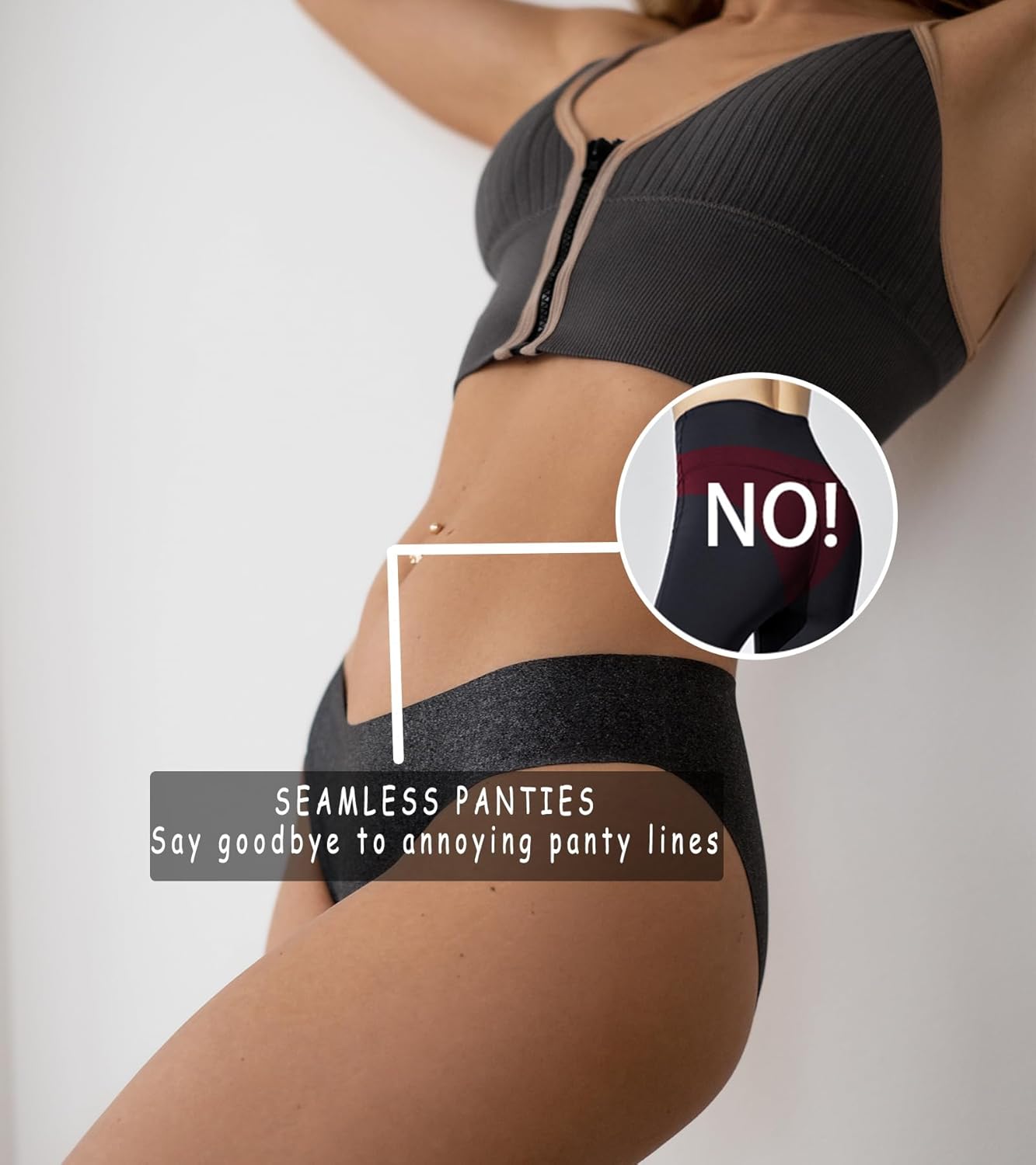 Seamless Underwear for Women Soft No Show Panties Sexy High Cut Invisible Hipster Silky Cheeky Ladies Bikini 6 Pack