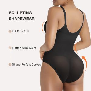 SHAPERX Shapewear Bodysuit for Women Tummy Control Seamless Zip-Up Body Shaper Snatched Waist Sculpting Body Suit