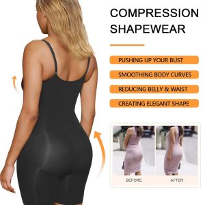 SHAPERX Shapewear for Women Tummy Control Bodysuit Mid Thigh Butt Lifter Body Shaper Shorts