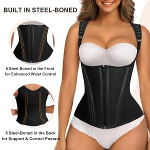 SHAPERX Waist Trainer Corset for Women Tummy Control Sport Girdle Hourglass Waist Cincher Body Shaper with Steel Boned