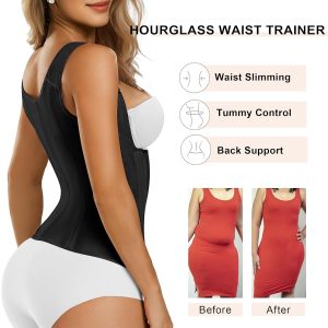 SHAPERX Waist Trainer Corset for Women Tummy Control Sport Girdle Hourglass Waist Cincher Body Shaper with Steel Boned