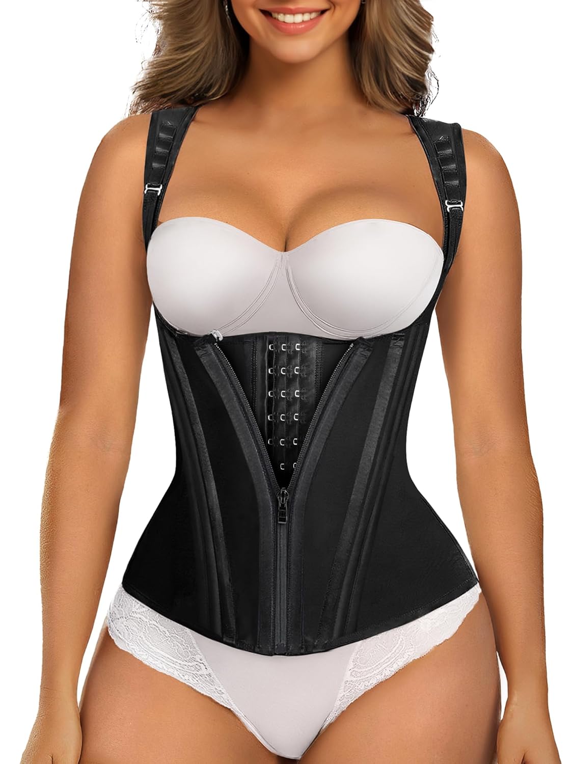 SHAPERX Waist Trainer Corset for Women Tummy Control Sport Girdle Hourglass Waist Cincher Body Shaper with Steel Boned
