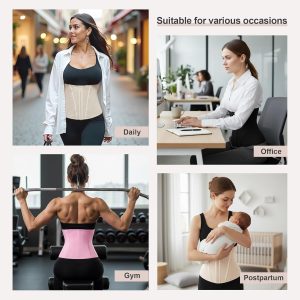 SHAPERX Waist Trainer for Women Corset Shapewear Tummy Control Sport Workout Waist Cincher Body Shaper Zipper and Hooks