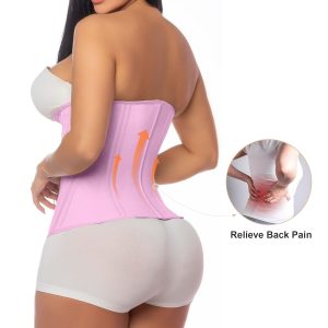 SHAPERX Waist Trainer for Women Corset Shapewear Tummy Control Sport Workout Waist Cincher Body Shaper Zipper and Hooks