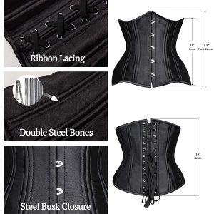 SHAPERX Women 24 Double Steel-Boned Longline Heavy Duty Waist Training Corsets Shaper