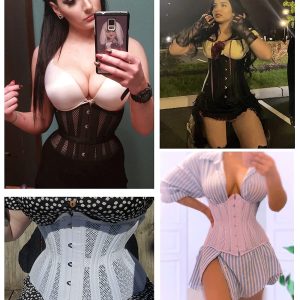 SHAPERX Women 24 Double Steel-Boned Longline Heavy Duty Waist Training Corsets Shaper