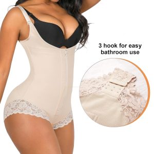 SHAPERX Women's Fajas Colombianas Shapewear Postpartum Tummy Control Body Shaper Butt Lifter Bodysuit