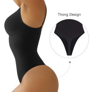SHAPERX Women's Shapewear Bodysuit Tummy Control Body Shaper Seamless Sculpting Snatched Waist Body Suit