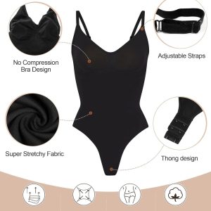 SHAPERX Women's Shapewear Bodysuit Tummy Control Body Shaper Seamless Sculpting Snatched Waist Body Suit