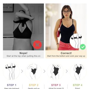 SHAPERX Women's Shapewear Bodysuit Tummy Control Body Shaper Seamless Sculpting Snatched Waist Body Suit