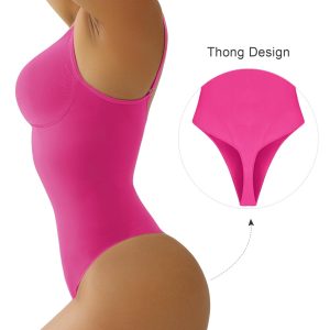 SHAPERX Women's Shapewear Bodysuit Tummy Control Body Shaper Seamless Sculpting Snatched Waist Body Suit