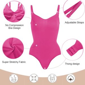 SHAPERX Women's Shapewear Bodysuit Tummy Control Body Shaper Seamless Sculpting Snatched Waist Body Suit