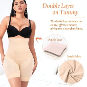 Shapewear Shorts Tummy Control for Women High Waisted Body Shaper Underwear Slimming Slip Shorts Under Dresses