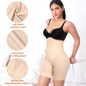 Shapewear Shorts Tummy Control for Women High Waisted Body Shaper Underwear Slimming Slip Shorts Under Dresses