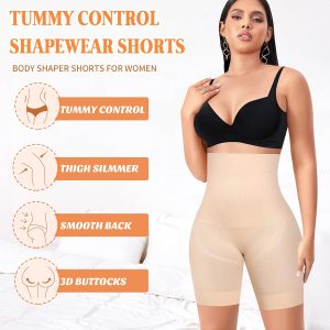 Shapewear Shorts Tummy Control for Women High Waisted Body Shaper Underwear Slimming Slip Shorts Under Dresses