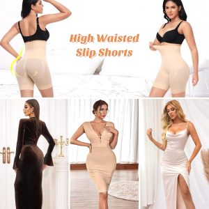 Shapewear Shorts Tummy Control for Women High Waisted Body Shaper Underwear Slimming Slip Shorts Under Dresses