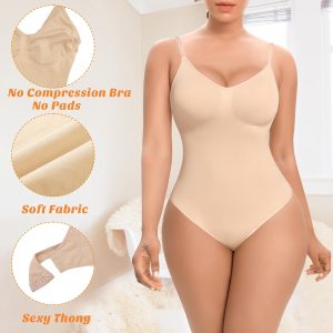 Slimming Shapewear Bodysuit for Women Tummy Control Sculpting Body Shaper Thong Bodysuit Shaping Tank Tops