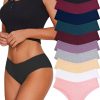 Sth Big 10 Pack Womens Cotton Underwear Sexy Stretch V-Waist Ladies Bikini Panties Low Rise Cotton Cheeky Hipster S-XXL
