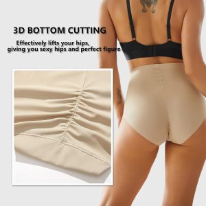 Sth Big 4 Pack Womens High Waisted Underwear Seamless Full Coverage Brief Ladies No Show Panties