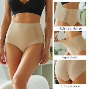 Sth Big 4 Pack Womens High Waisted Underwear Seamless Full Coverage Brief Ladies No Show Panties