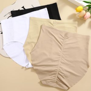 Sth Big 4 Pack Womens High Waisted Underwear Seamless Full Coverage Brief Ladies No Show Panties