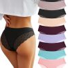 Sth Big Sexy Cheeky Underwear for Women Lace Bikini Panties Ladies No Show Hipster V-Waist Multi-Pack