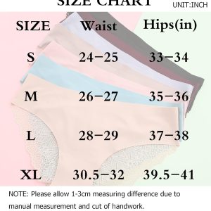 Sth Big Sexy Cheeky Underwear for Women Lace Bikini Panties Ladies No Show Hipster V-Waist Multi-Pack