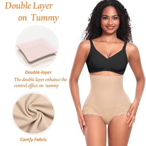 Tummy Control Shapewear Panties for Women High Waisted Shaping Underwear Lace Body Shaper Girdle