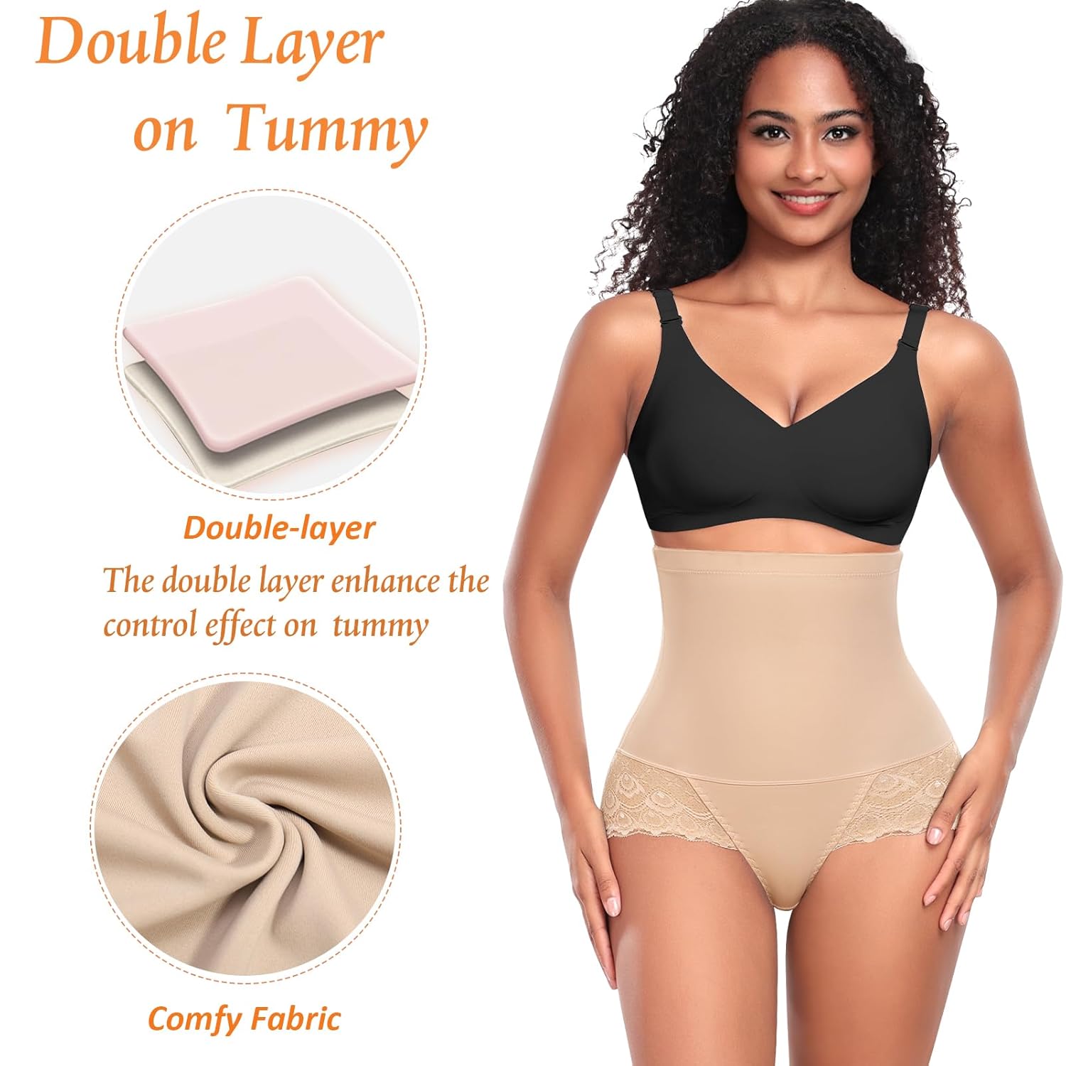 Tummy Control Shapewear Panties for Women High Waisted Shaping Underwear Lace Body Shaper Girdle