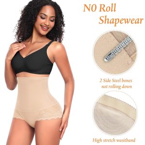 Tummy Control Shapewear Panties for Women High Waisted Shaping Underwear Lace Body Shaper Girdle