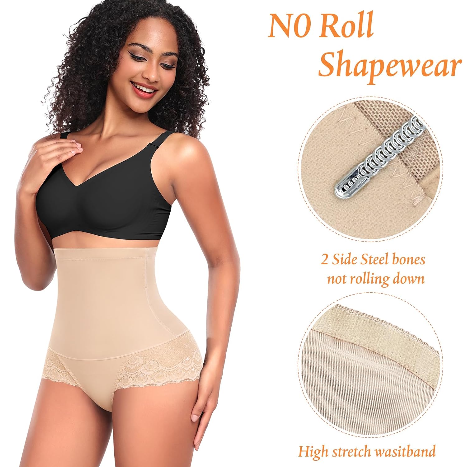 Tummy Control Shapewear Panties for Women High Waisted Shaping Underwear Lace Body Shaper Girdle