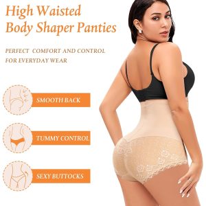 Tummy Control Shapewear Panties for Women High Waisted Shaping Underwear Lace Body Shaper Girdle
