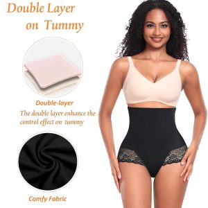 Tummy Control Shapewear Panties for Women High Waisted Shaping Underwear Lace Body Shaper Girdle