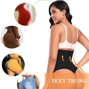 Tummy Control Thong Shapewear for Women High Waisted Body Shaper Panties Shaping Thong Girdle Underwear