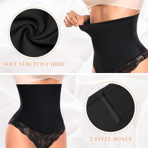 Tummy Control Thong Shapewear for Women High Waisted Body Shaper Panties Lace Shaping Thong Girdle