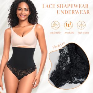 Tummy Control Thong Shapewear for Women High Waisted Body Shaper Panties Lace Shaping Thong Girdle