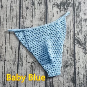 Unisex Sexy Briefs Soft Men Pouch Underwear Hand Crochet Low Rise Male Swimming Trunks Breathable Sissy Panties Трусы Мужские - AliExpress 200574005