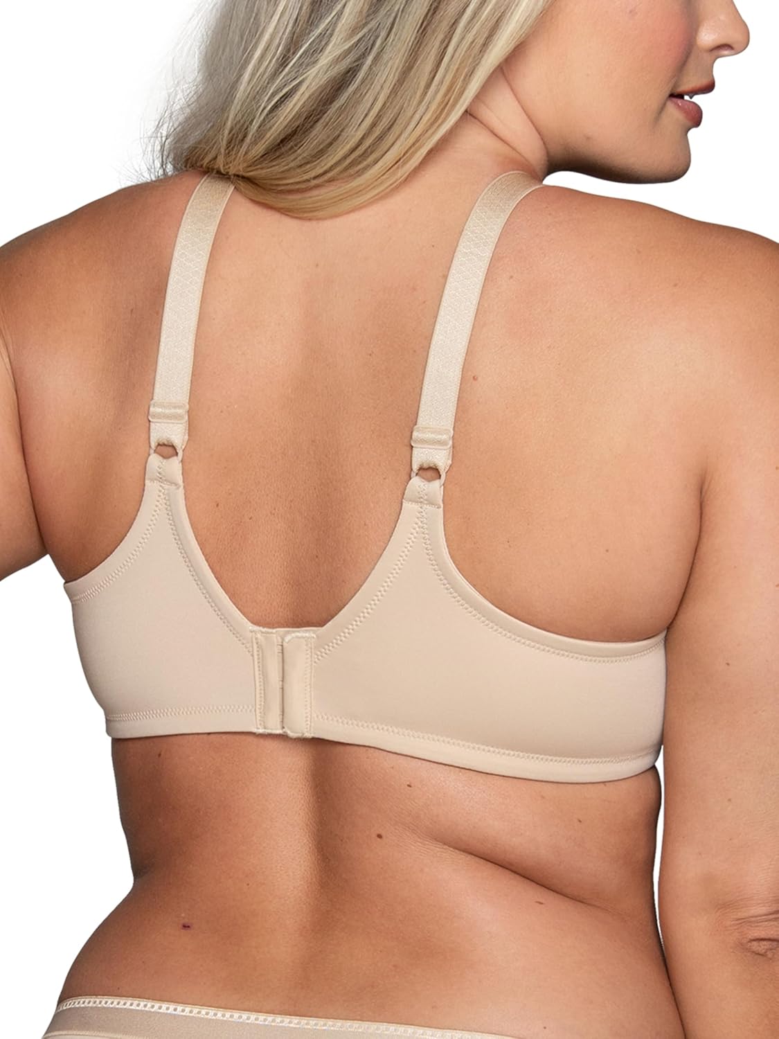 Vanity Fair Womens Full Figure Beauty Back Smoothing Bra, 4 Way Stretch Fabric, Lightly Lined Cups Up to H