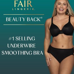 Vanity Fair Womens Full Figure Beauty Back Smoothing Bra, 4 Way Stretch Fabric, Lightly Lined Cups Up to H